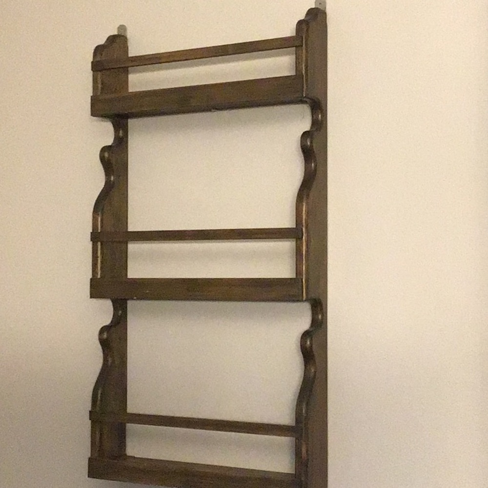 Vintage handmade Wood Wall Rack, Spice Rack, Display shelf, organizer